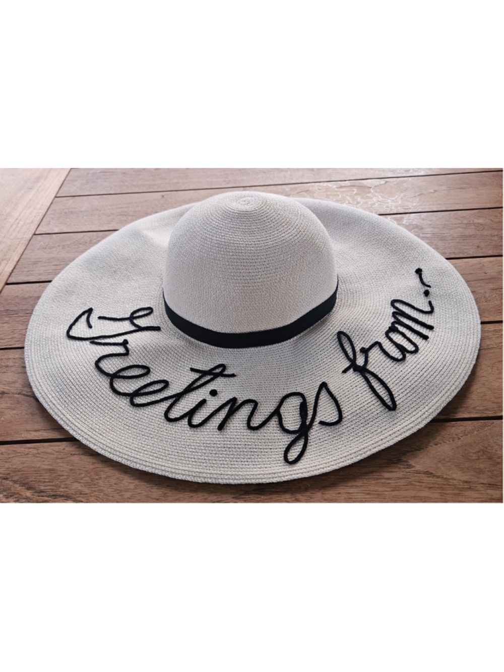 Eugenia Kim Bunny "Greetings From..." Wide-Brim Straw Sun Hat